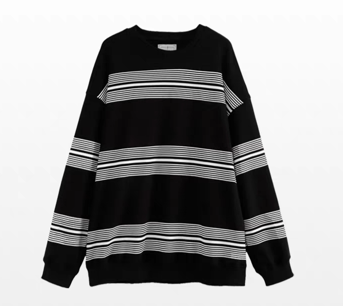 Vintage Striped Crew Neck Sweatshirt